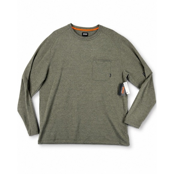 Bass Other - NWT Bass Outdoor Mens XXL Deep Depths Green Long Sleeve Utili-Tee Pocket Shirt‎